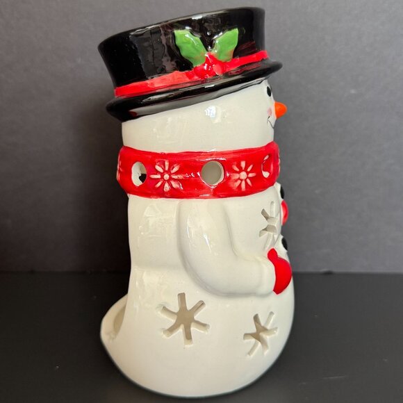 Yankee Candle 2022 Snowman Ceramic Tea Light Holder Luminary W/Tealights Holiday - Picture 6 of 16